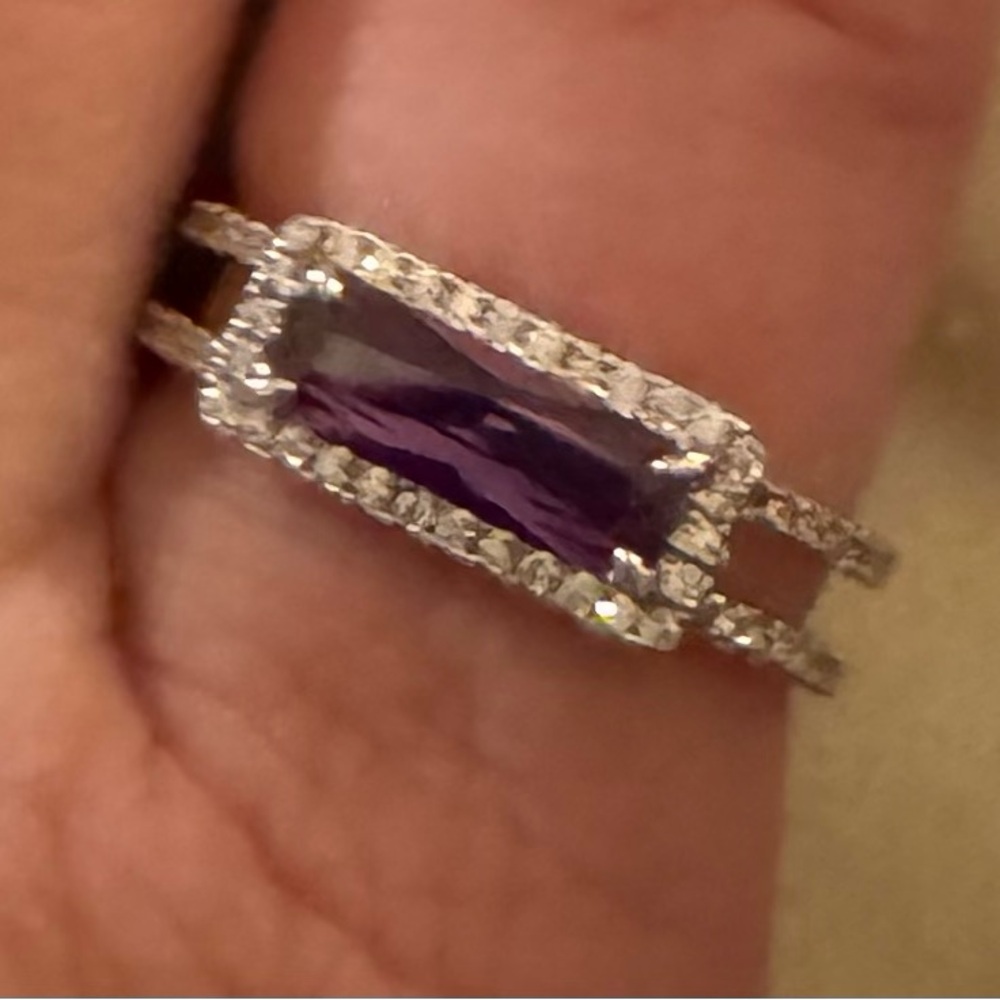 Elegant Purple and Silver Women's Ring